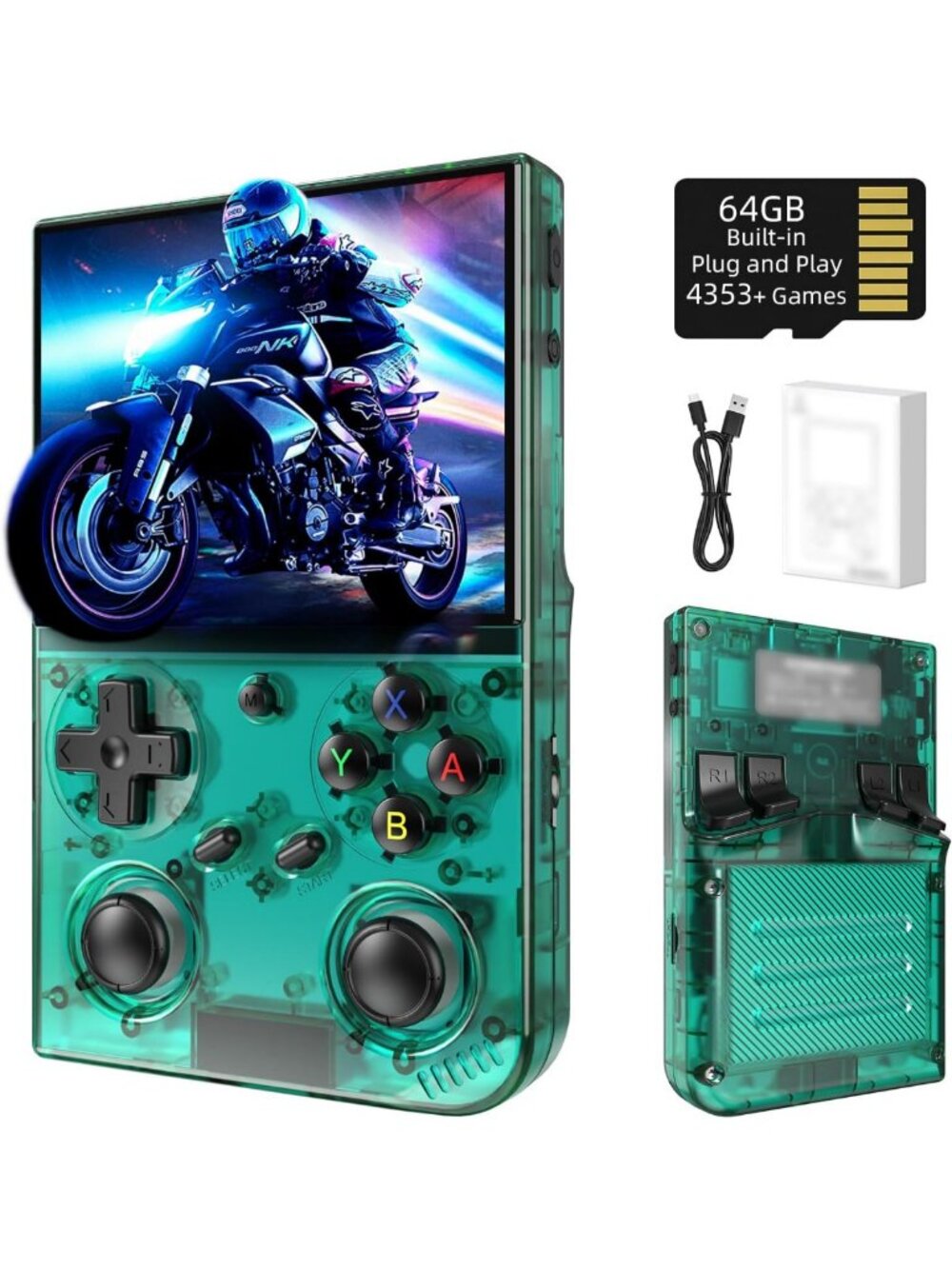 Retro Handheld Game Console 64G, 4353 Games, 3.5'' IPS Screen, WiFi & Bluetooth